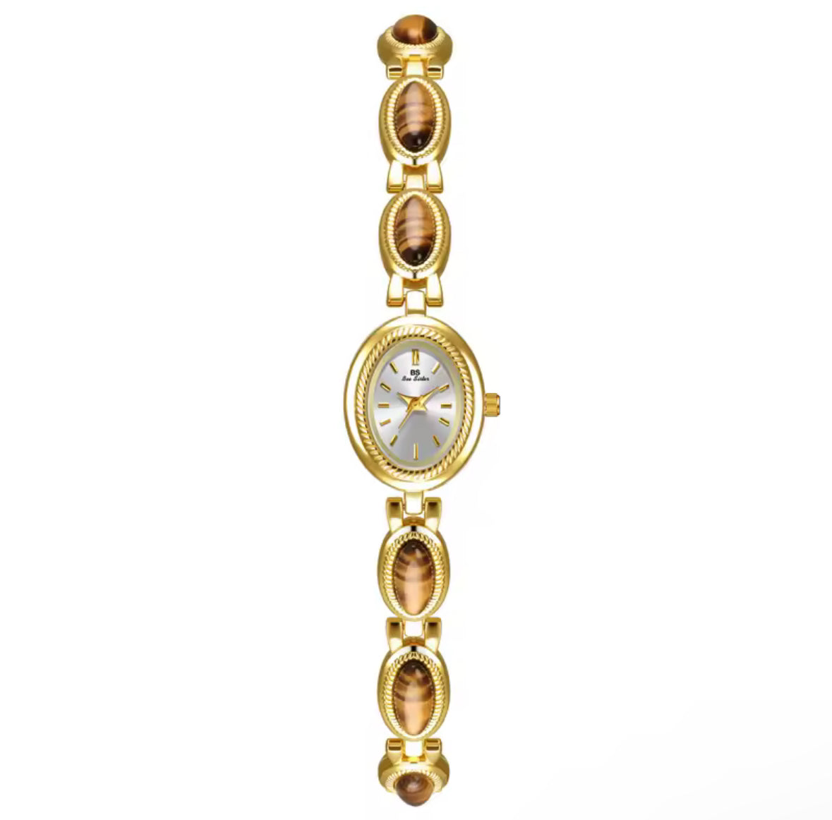 Gold old money tiger eyes brown watch | vintage inspired