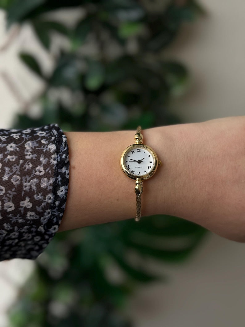 Dainty gold watch, vintage watch women