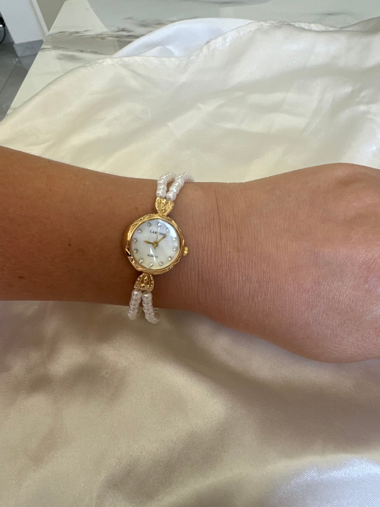 (Copy) Gold old money Pearl Watch vintage inspired