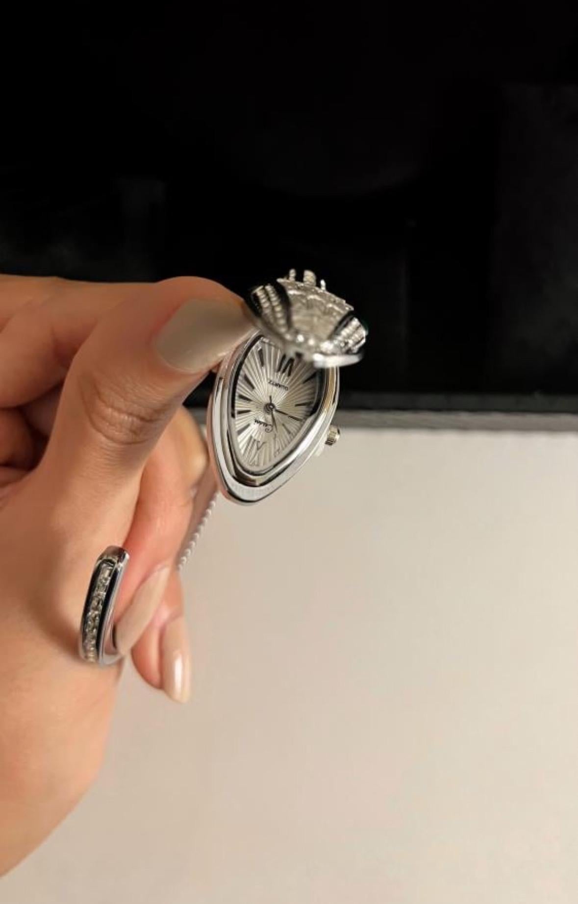 Luxury snake gold and silver watch