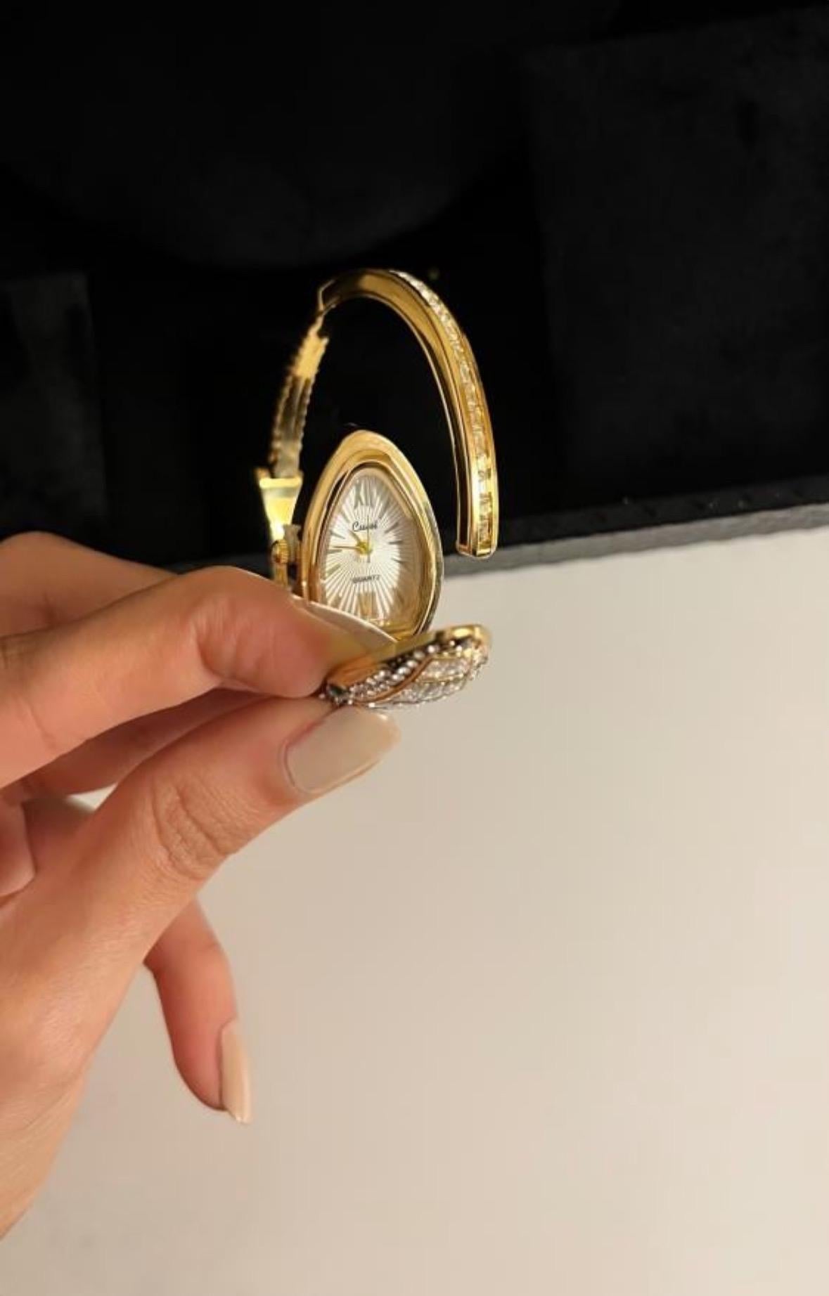 Luxury snake gold and silver watch