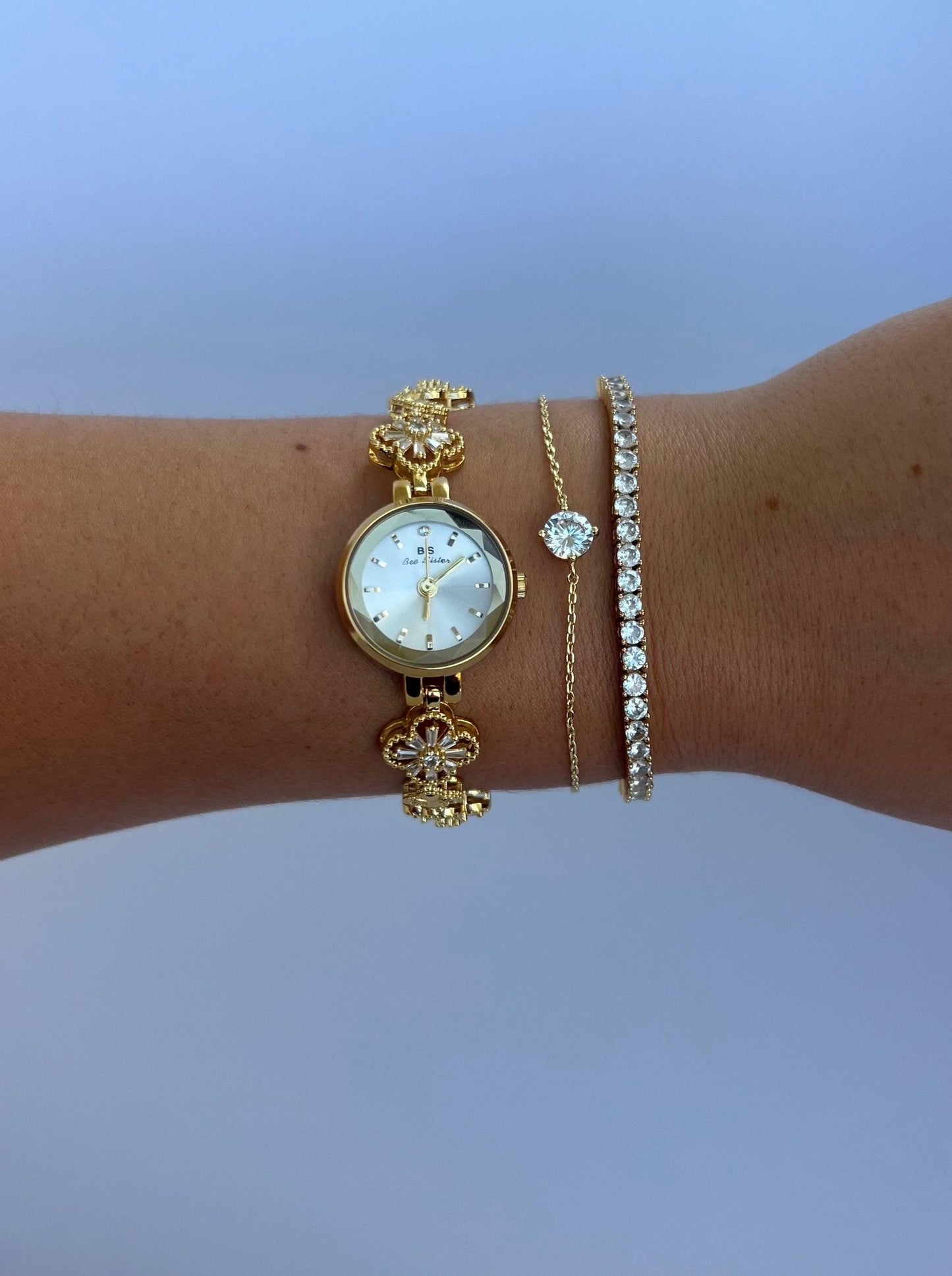 Gold flower old money Watch, Vintage inspired