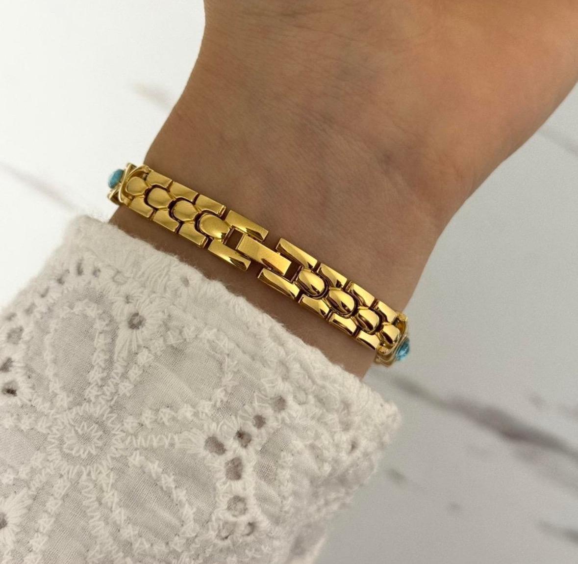 Vintage Gold Women gemstone watch