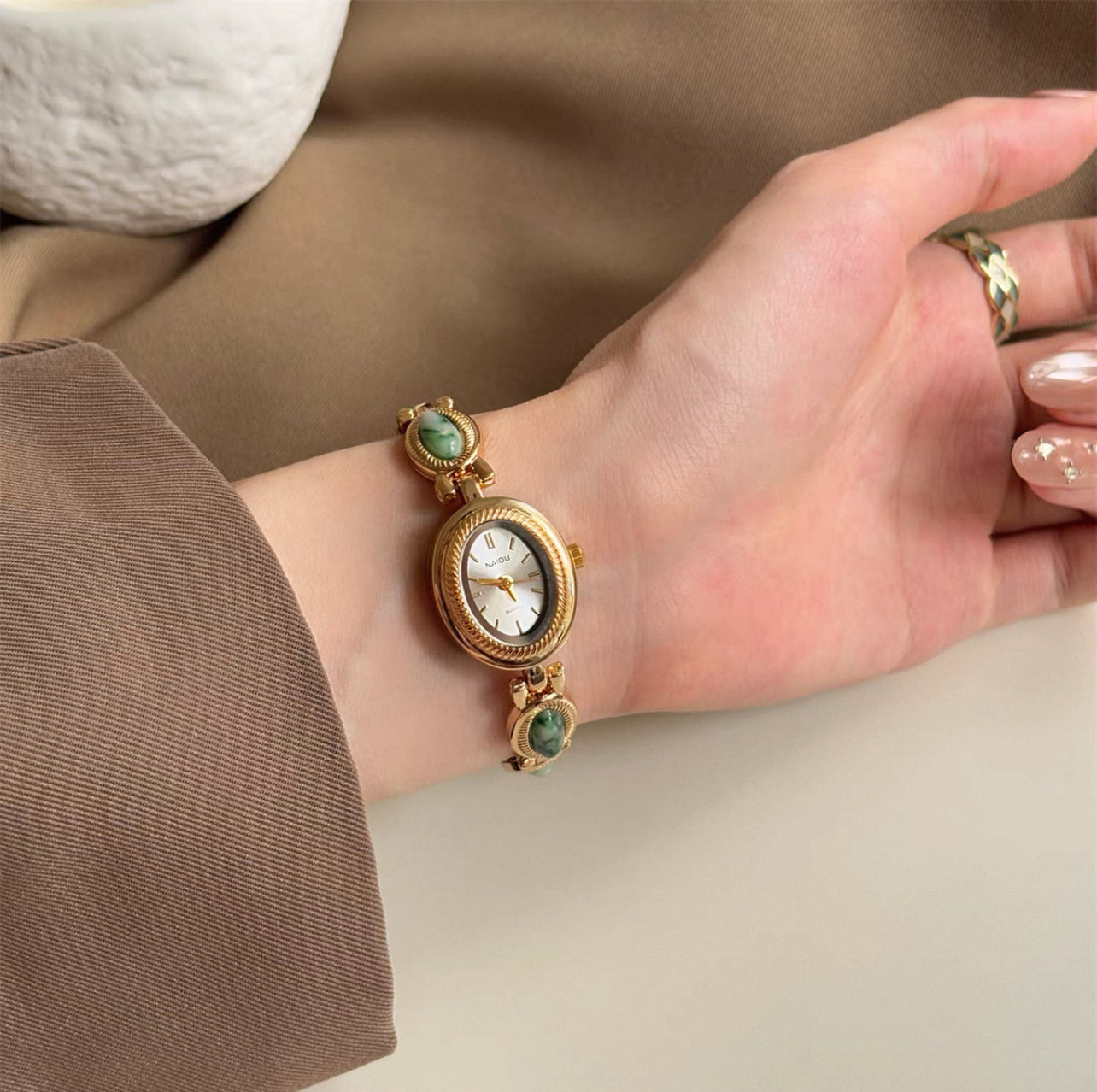 Old money gold gemstome watch | Vintage inspired