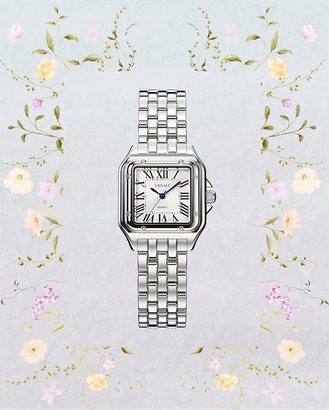 Square Dial Gold Vintage Women Panthere style Watch