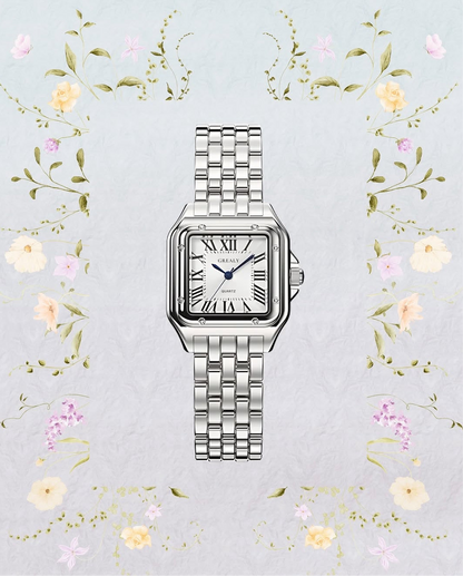 Square Dial Gold Vintage Women Panthere style Watch