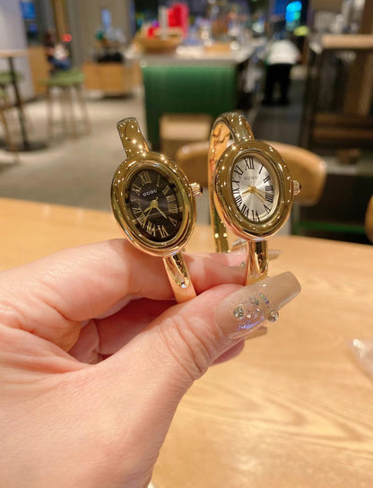 Gold bangle watch watch | Vintage inspired