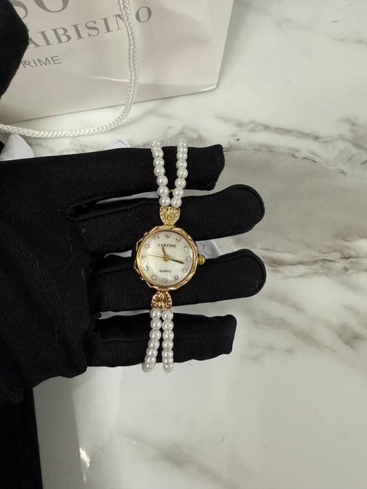 Gold old money Pearl Watch vintage