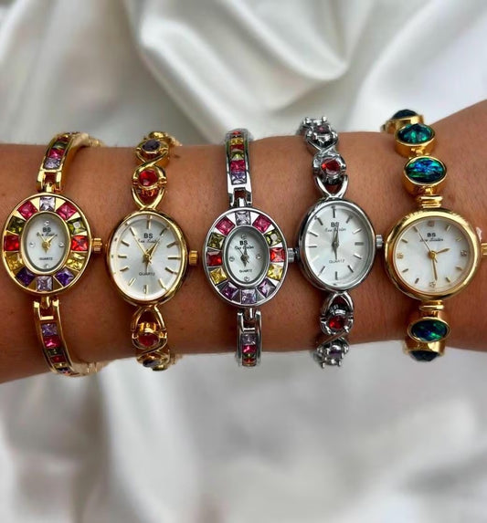 Vintage dainty gold gemstone women Watch