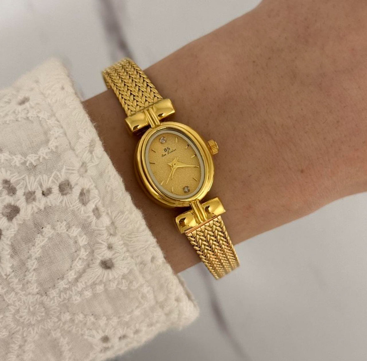 Vintage dainty Gold watch, Old money women silver and goldwatch