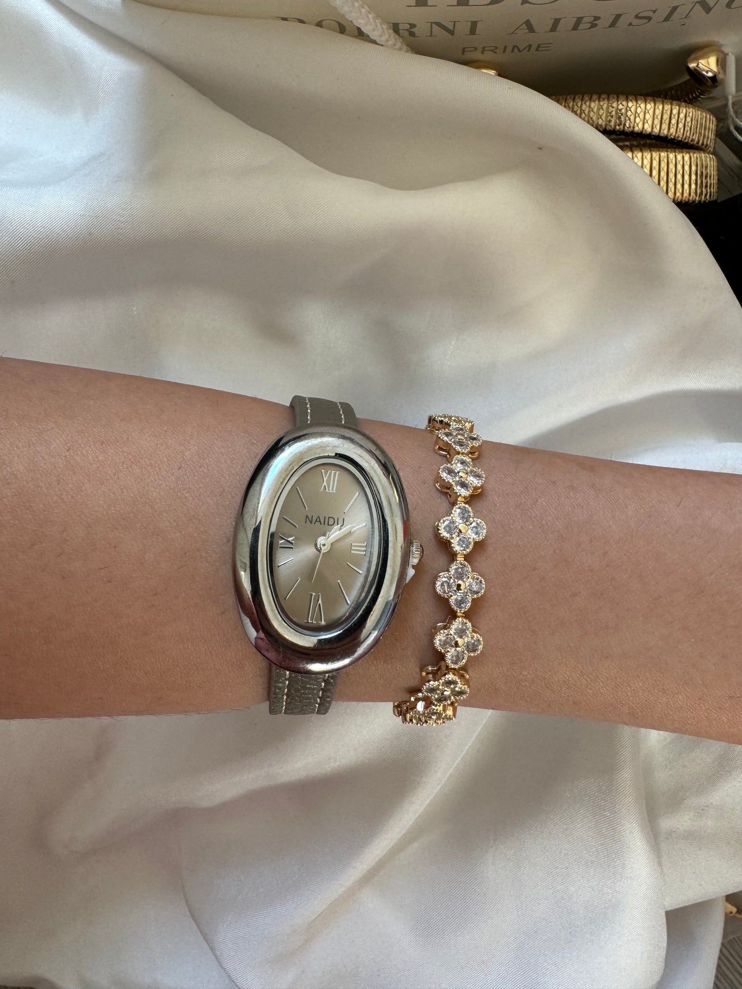 Gold Snake Luxury leather burgundy watch