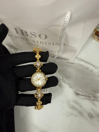 Gold flower old money Watch, Vintage inspired - PrettyCuteWrist