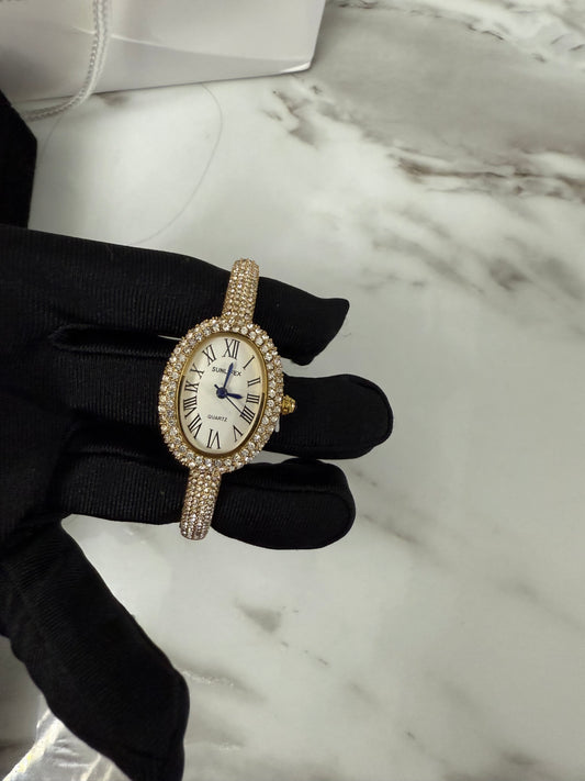Gold bangle watch watch | Vintage inspired