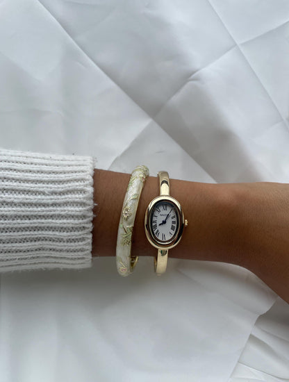 Gold bangle watch watch | Vintage inspired