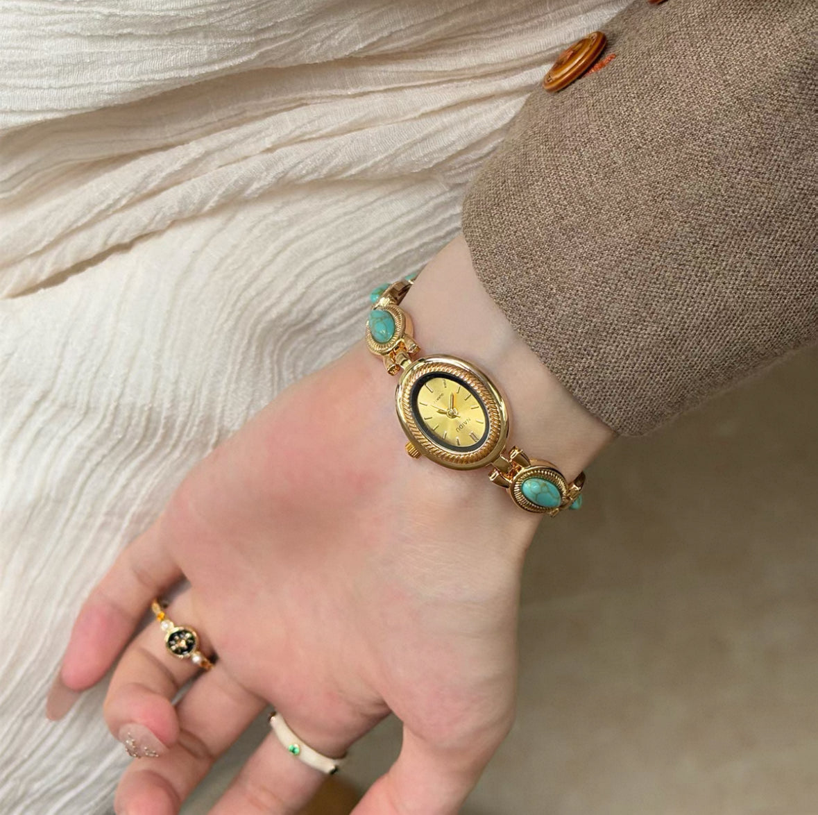 Old money gold dial gemstome watch | Vintage inspired