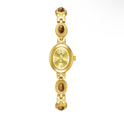 Montre vintage en or délicat, montre pour femme avec pierres précieuses
