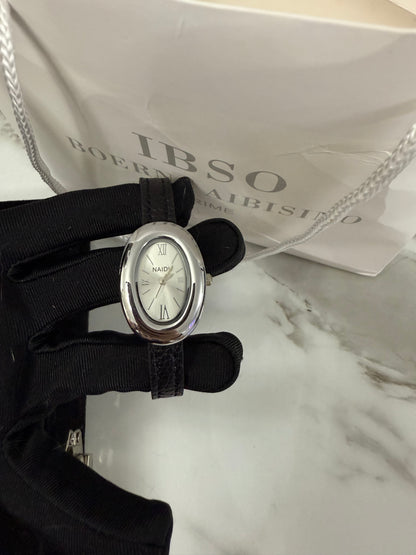 Burgundy luxury leather oval watch - PrettyCuteWrist