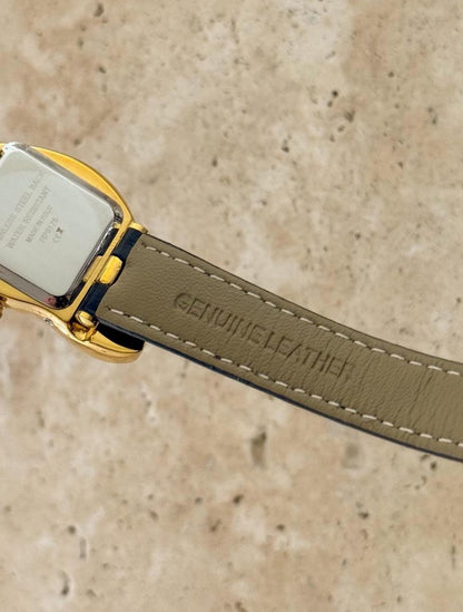 Luxury vintage inspired leather gold watch, Melting watch Unisex crash