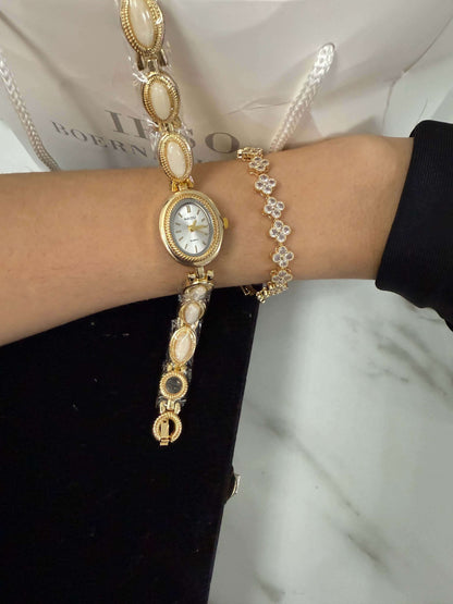 Old money gold gemstome watch | Vintage inspired - PrettyCuteWrist
