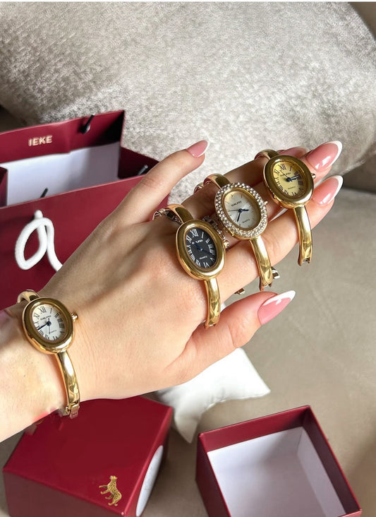 Gold and silver bangle watch | Vintage inspired