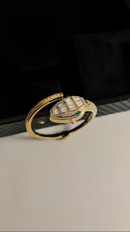 Luxury snake gold and silver watch