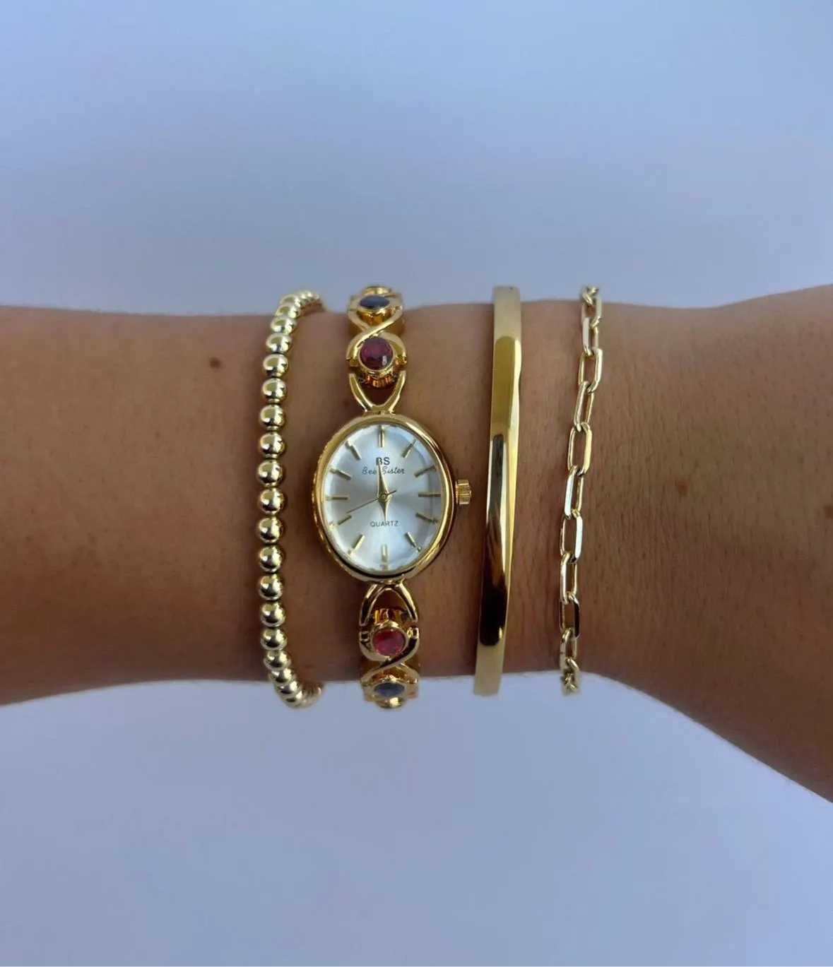 Vintage women old money gemstone watch