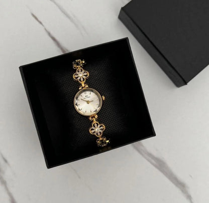 Gold flower old money Watch, Vintage inspired