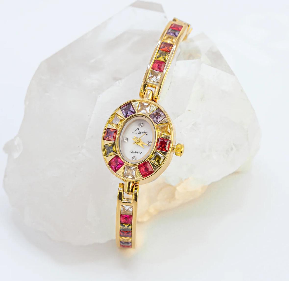Vintage women old money gemstone watch