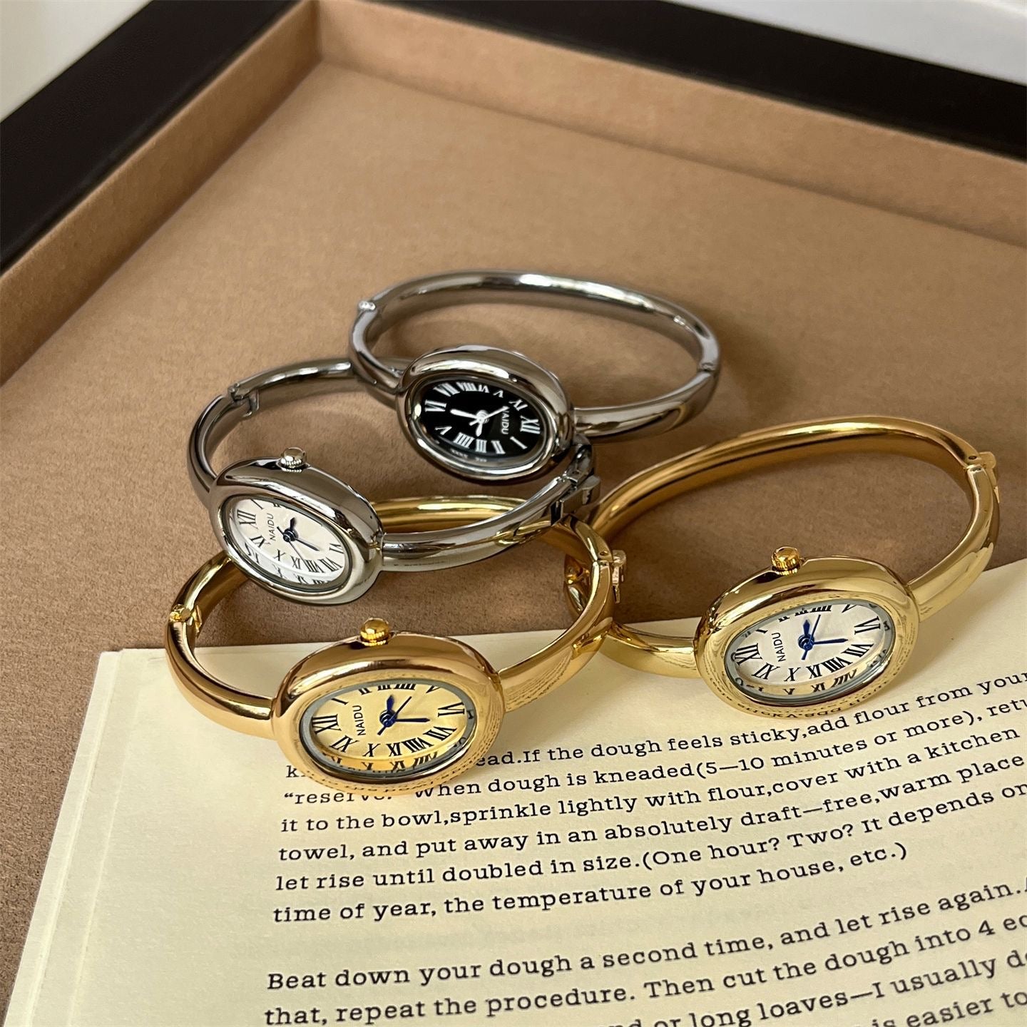 Gold bangle watch watch | Vintage inspired