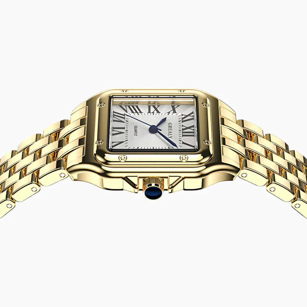 Square Dial Gold Vintage Women Panthere style Watch