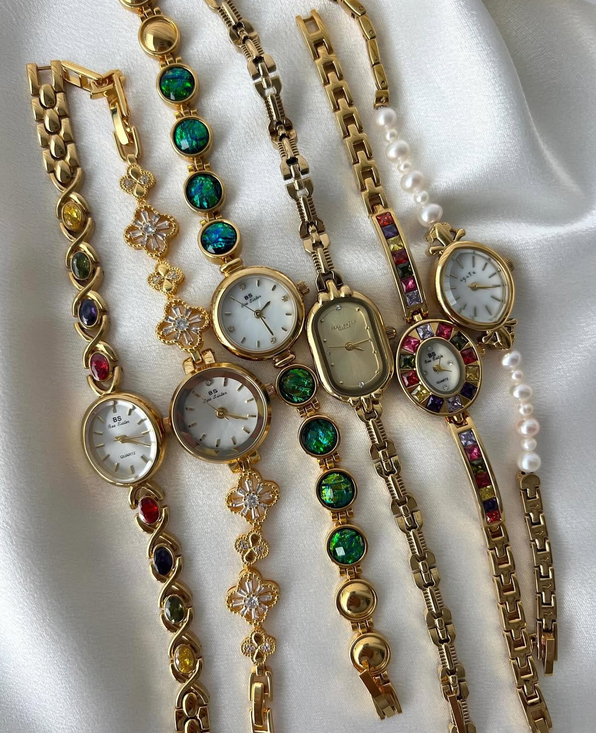 Vintage women old money gemstone watch