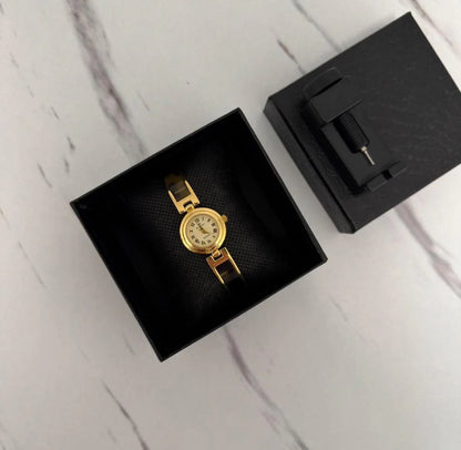 Gold old money brown resin watch | vintage inspired