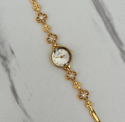Gold flower old money Watch, Vintage inspired