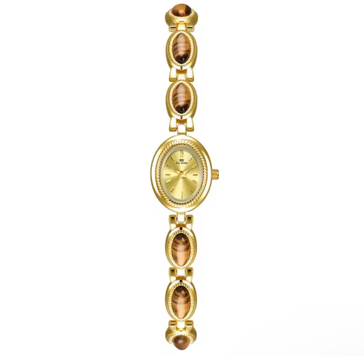 Gold old money tiger eyes brown watch | vintage inspired