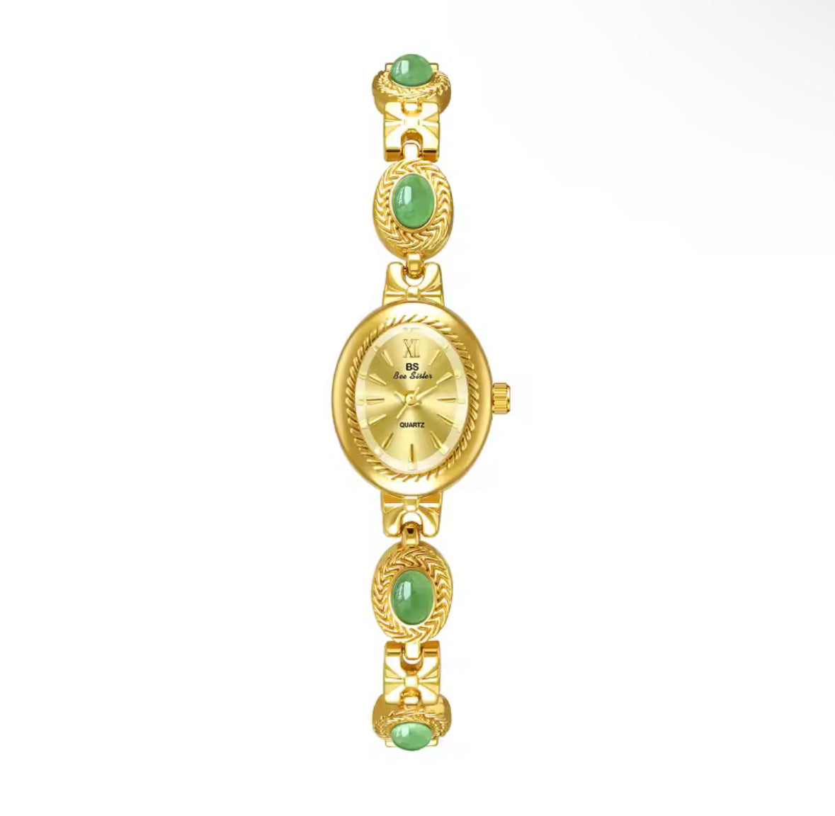 Montre vintage en or délicat, montre pour femme avec pierres précieuses