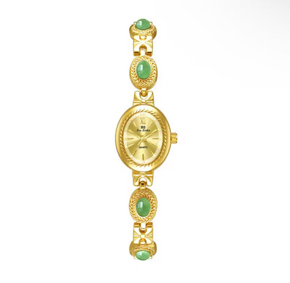 Montre vintage en or délicat, montre pour femme avec pierres précieuses