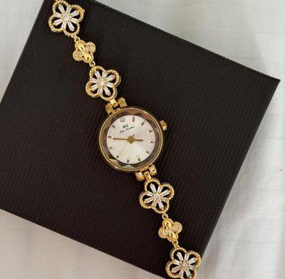 Gold flower old money Watch, Vintage inspired - PrettyCuteWrist