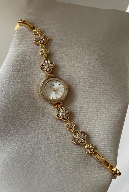 Gold flower old money Watch, Vintage inspired