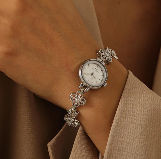 Gold flower old money Watch, Vintage inspired