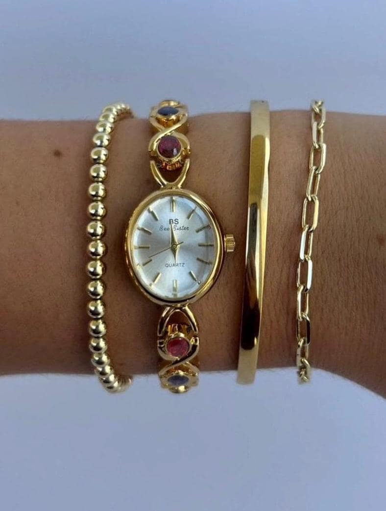 Vintage Dainty Gold Watch, Old Money women watch