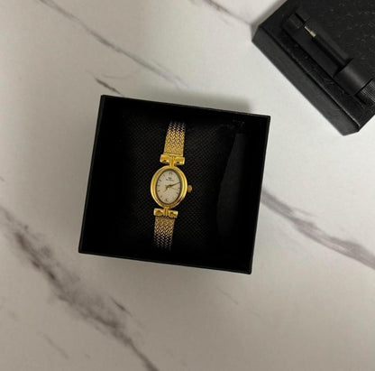 Vintage dainty Gold watch, Old money women silver and goldwatch